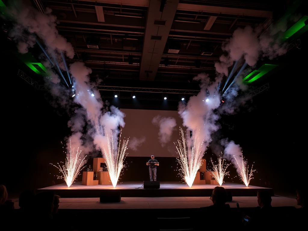 Cold sparks en CO2 tijdens een award-onthulling